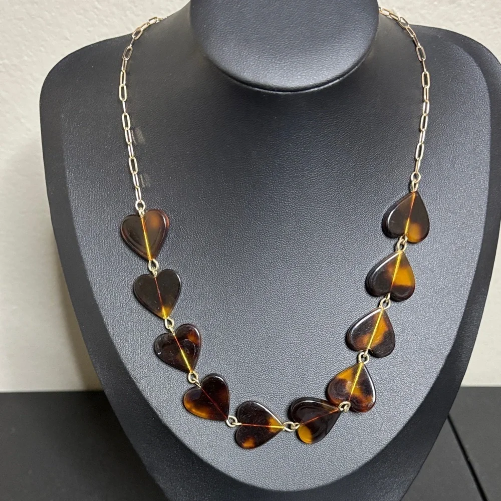 Cuss Crew Tortoise Heart Gold Tone Chain Necklace